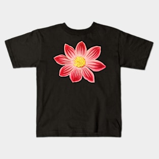 Red and Yellow Flowers Pattern Kids T-Shirt